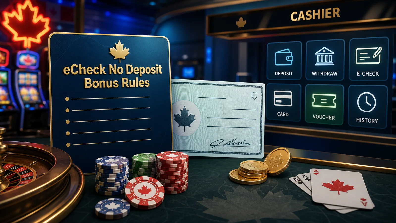 eCheck Casino No Deposit Bonus Rules content banner