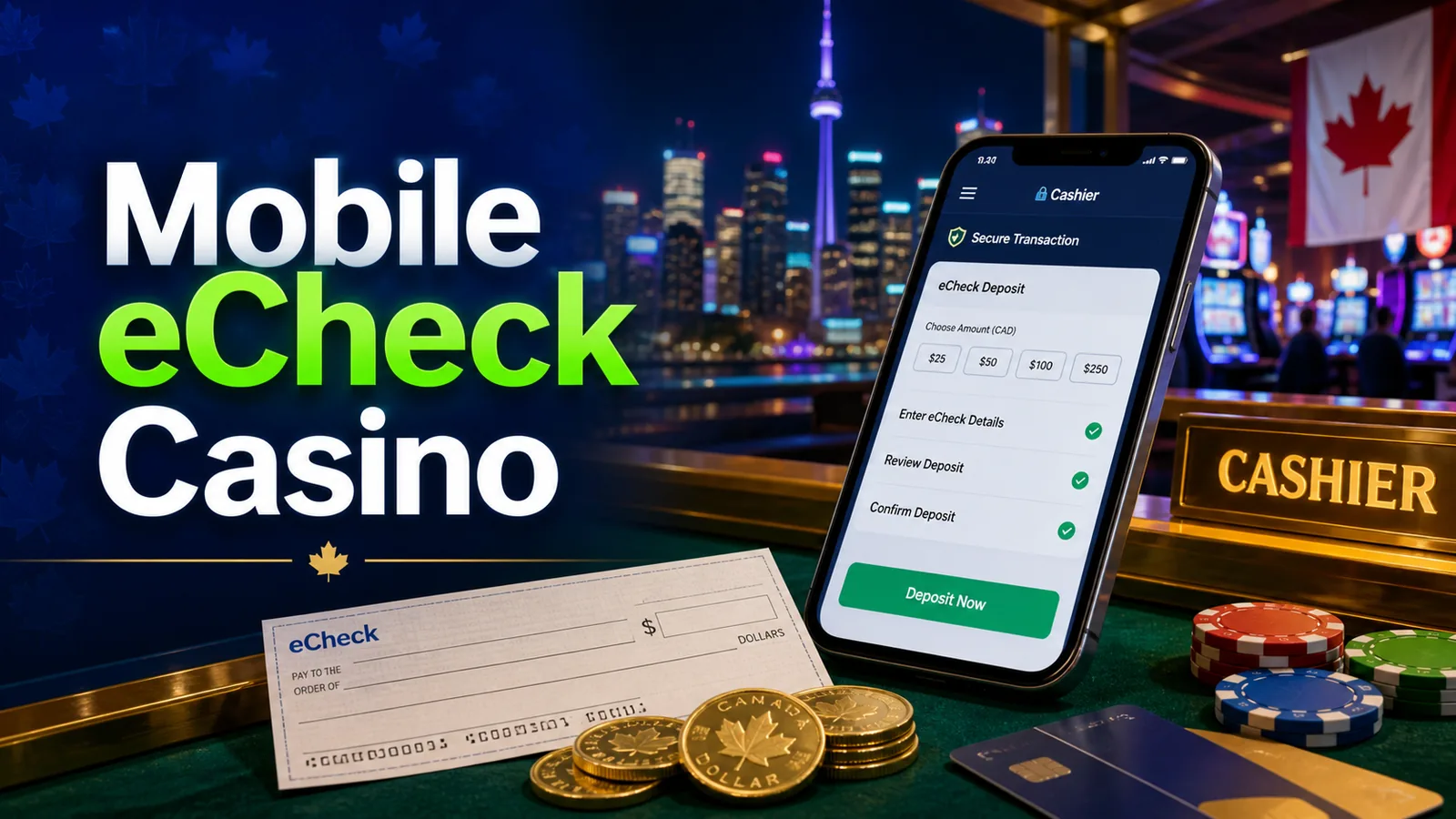 Mobile eCheck Casino Cashier Guide content banner